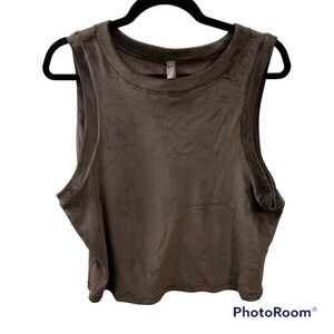 SKIMS Velour Brown Tank Top
